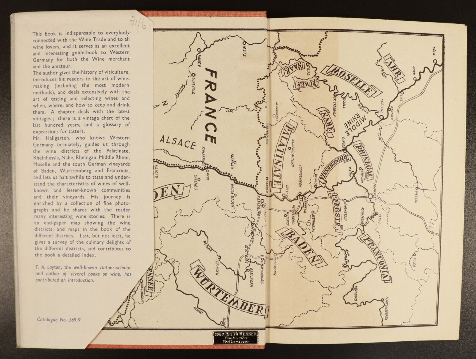 1951 Rhineland Wineland Wine Districts Of Western Germany History Book