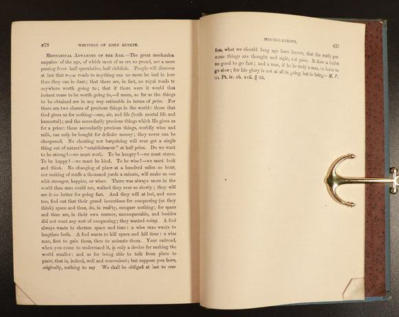 1886 Choice Selections From The Writings Of John Ruskin Antique History Book