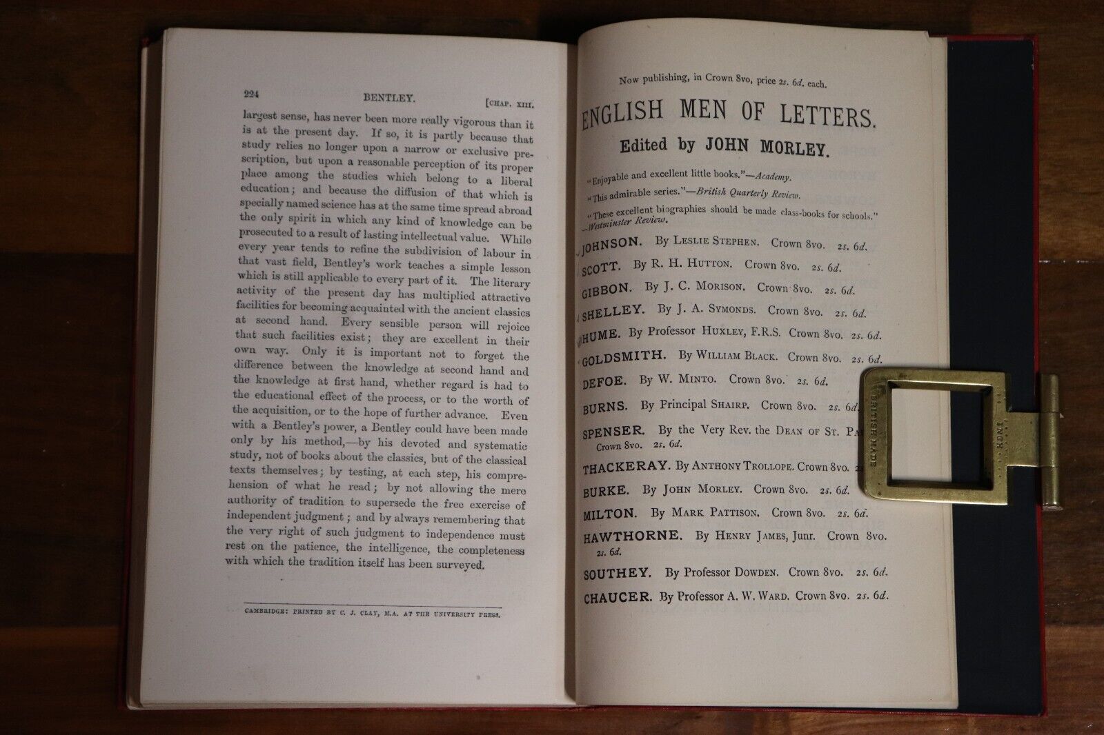 1882 English Men Of Letters: Richard Bentley Antique British History Book 1st Ed