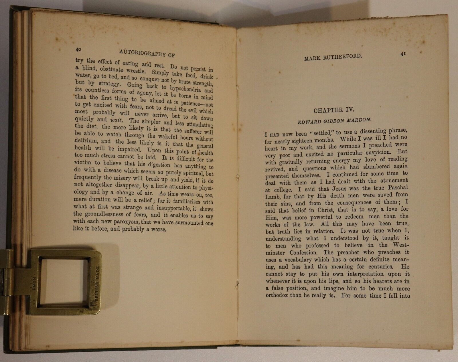 1896 The Autobiography Of Mark Rutherford Antique British Literature Book