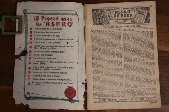 1937 Aspro Year Book Australian Social & Household History Book