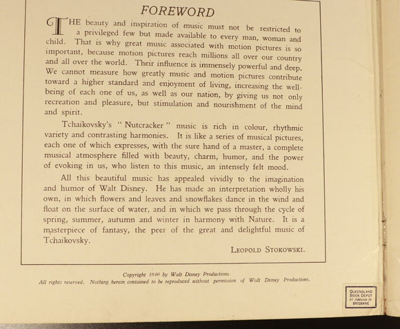 1940 The Nutcracker Suite by Walt Disney Antique Illustrated Childrens Book