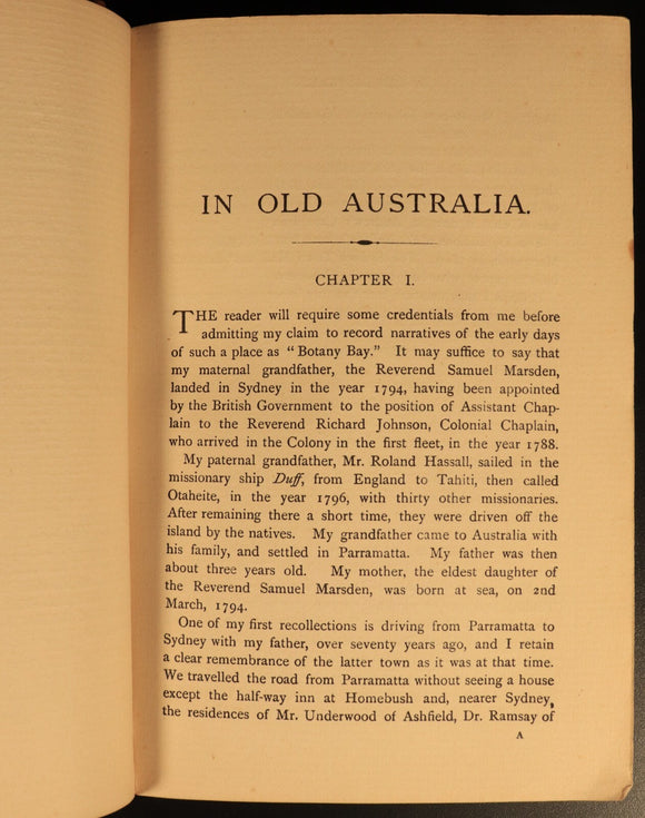 1902 In Old Australia Records From 1794 Antique Australian History Book SIGNED