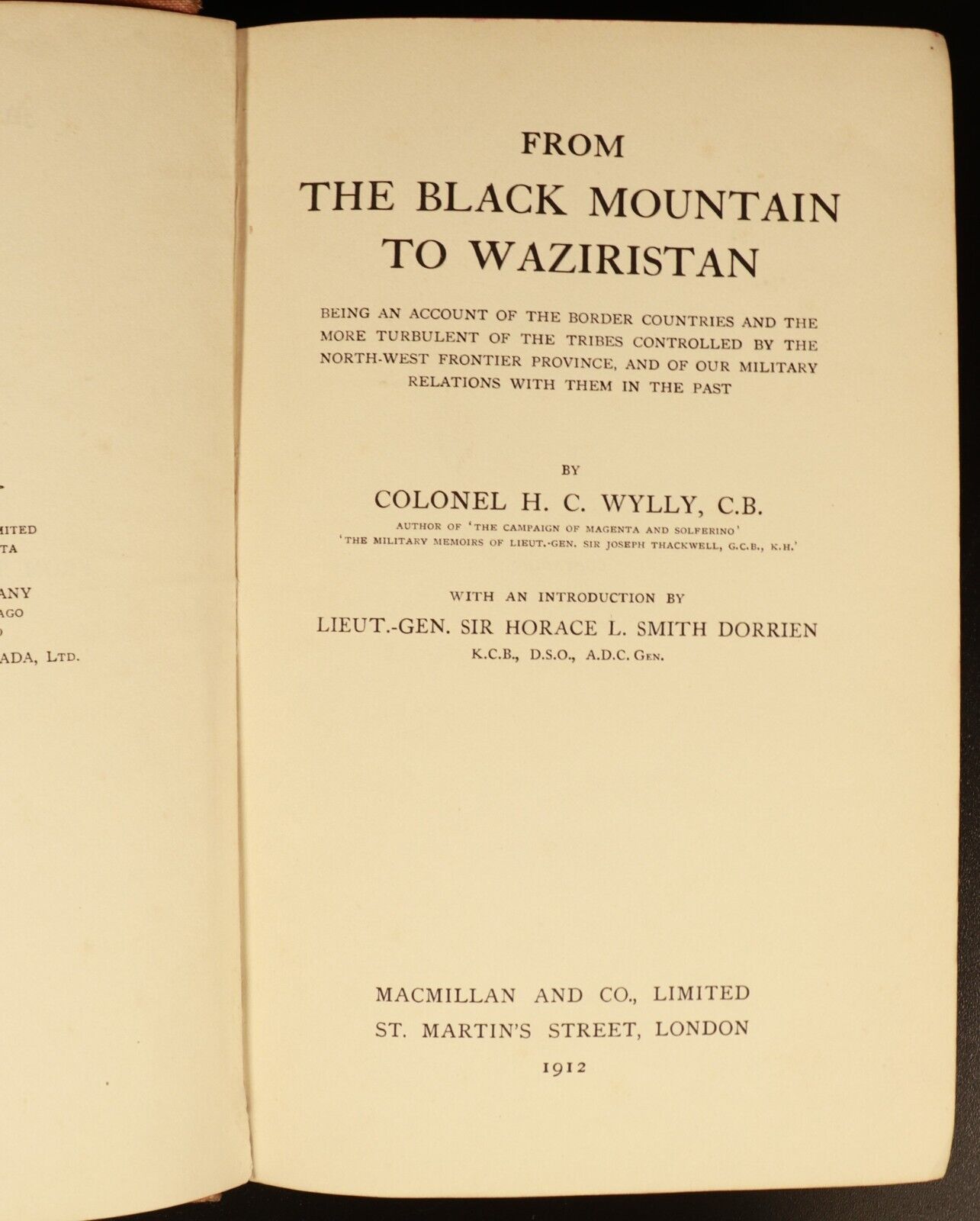 1912 From Black Mountain To Waziristan Antique British Military History Book