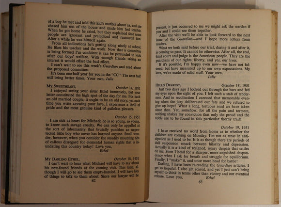 1953 The Rosenberg Letters Julius & Ethel Rosenberg American History Book