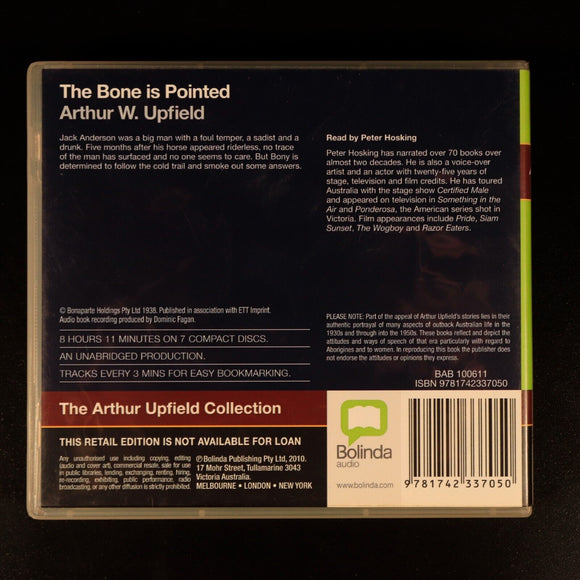 Bone Is Pointed Arthur Upfield Australian Crime Fiction Book Audio CD Bolinda
