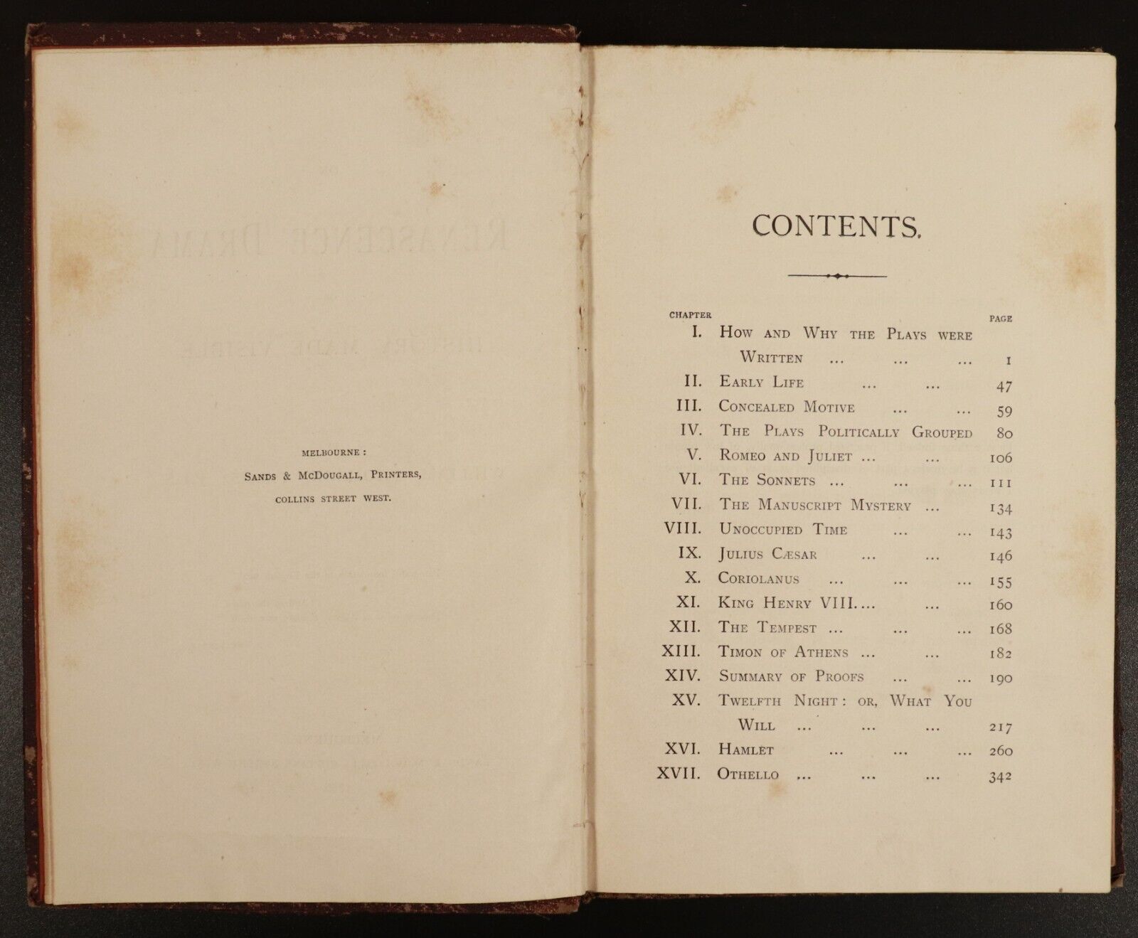 1880 On Renascence Drama Or History Made Visible Antiquarian Literature Book
