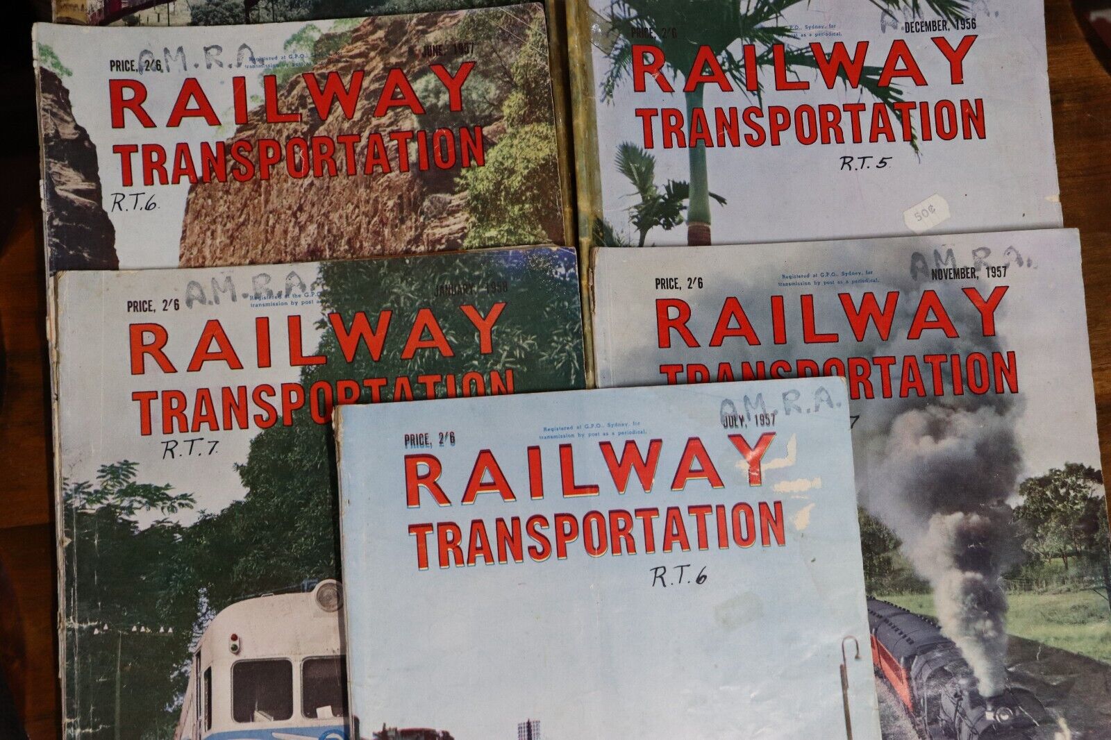 Railway Transportation Magazines x 7 Issues - Australian Rail History Book