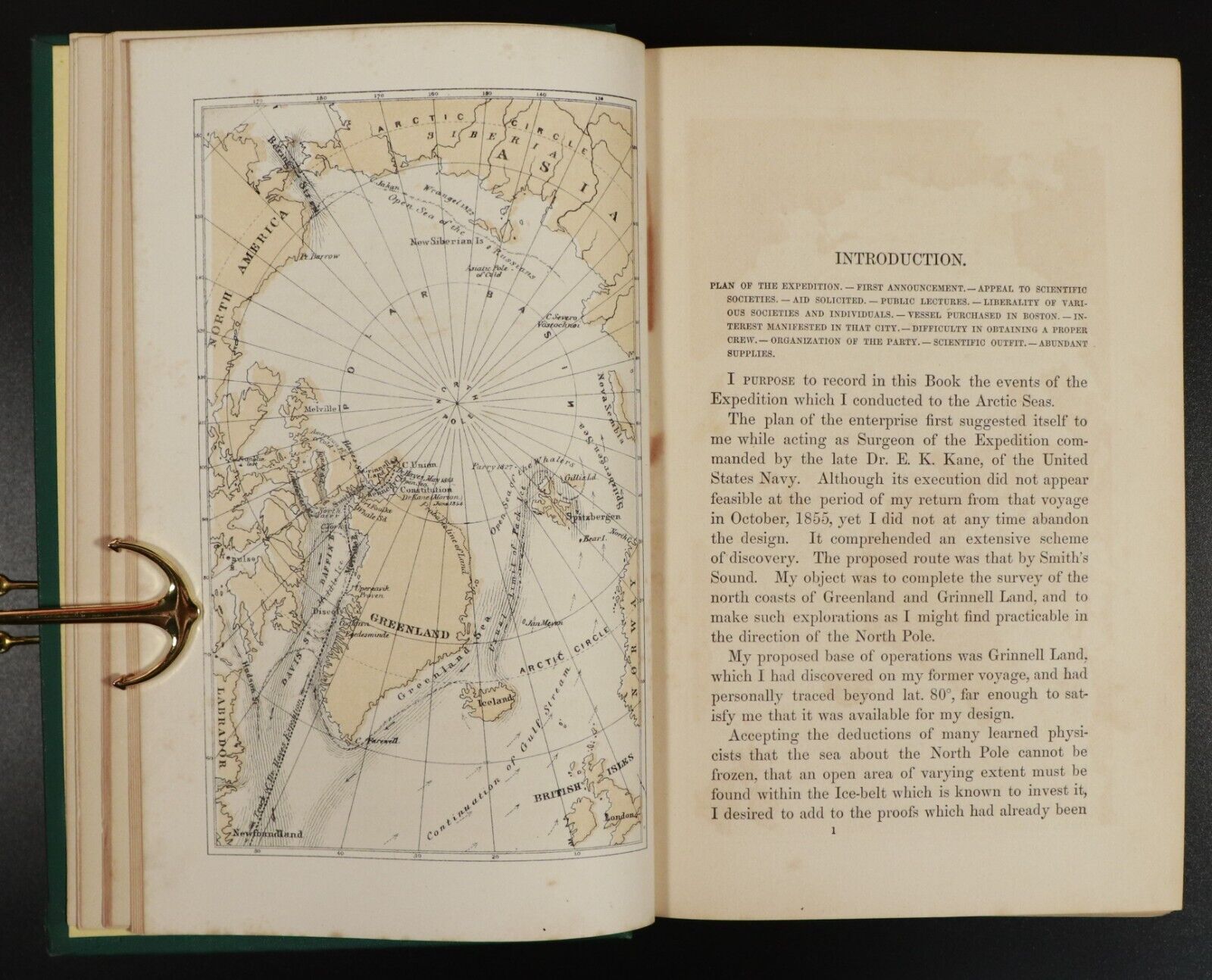 1867 The Open Polar Sea by Dr I.I. Hayes Antiquarian North Pole Exploration Book