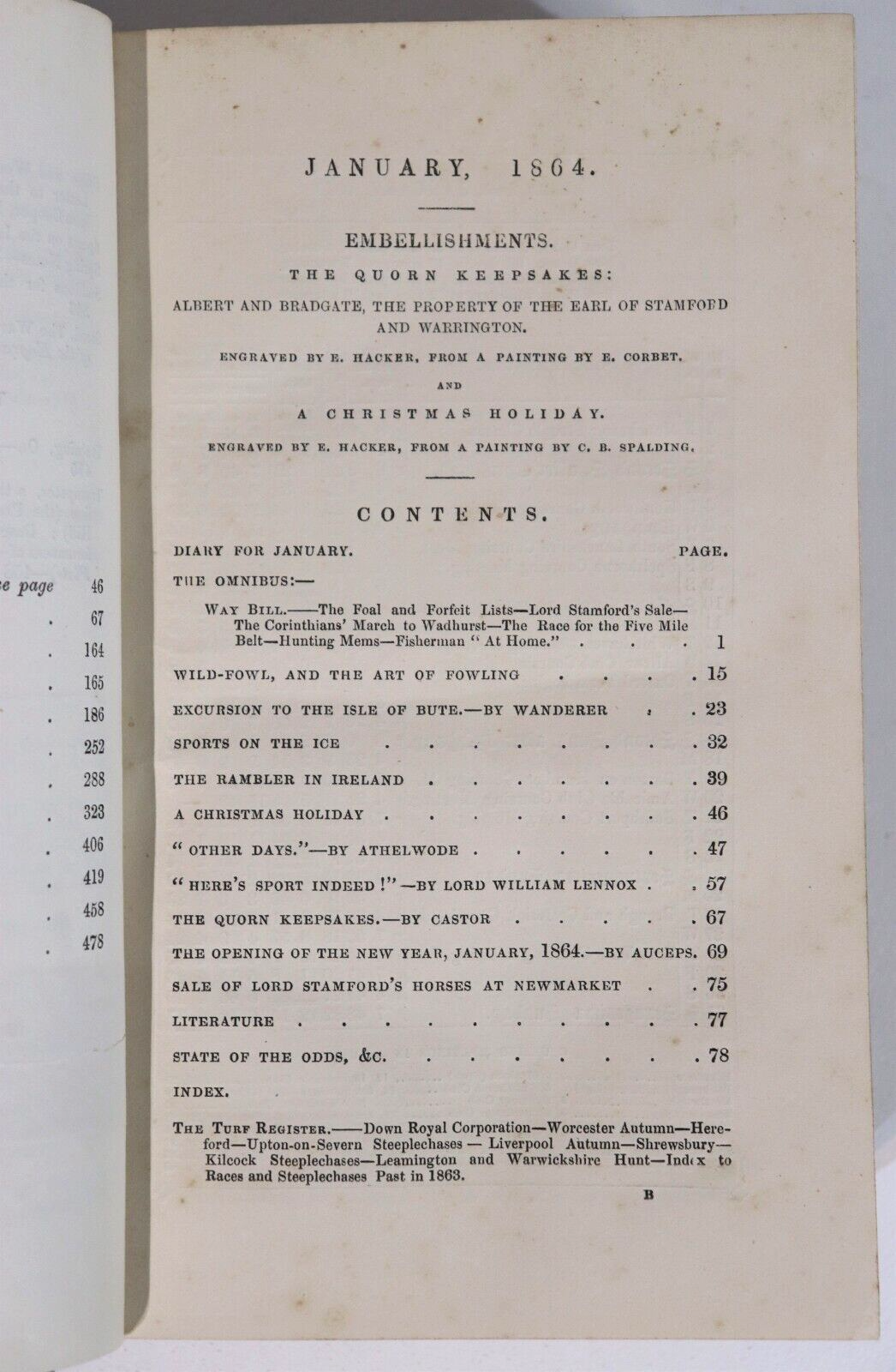 The Sporting Magazine & Sporting Review - 1864 - Antiquarian Sport History Book