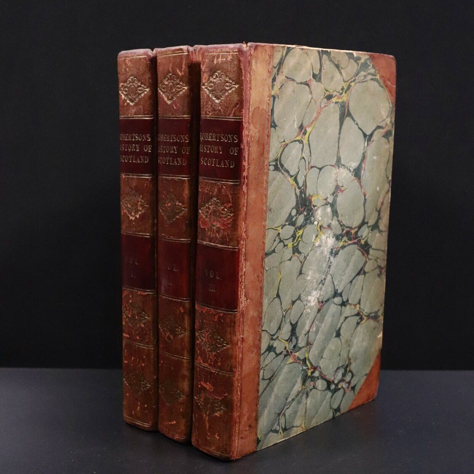 1809 3vol The History Of Scotland by William Robertson - Antiquarian Book Set