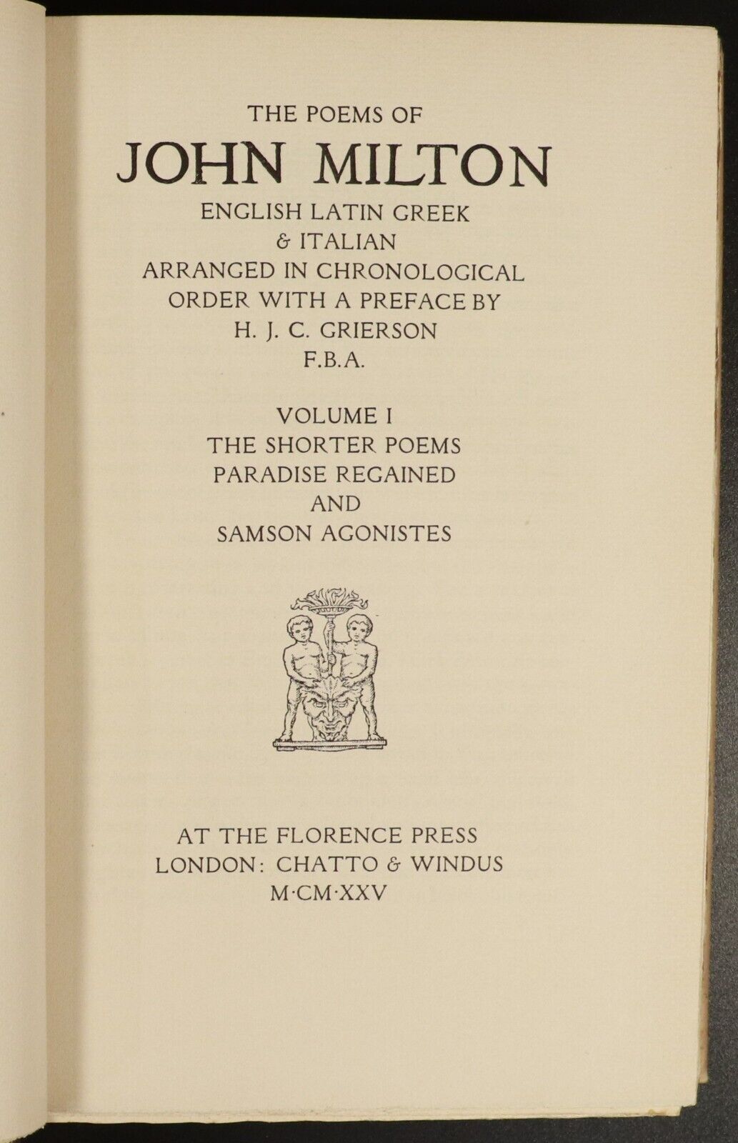 1925 2vol The Poems Of John Milton Antique British Poetry Book Set Pages Uncut - 0