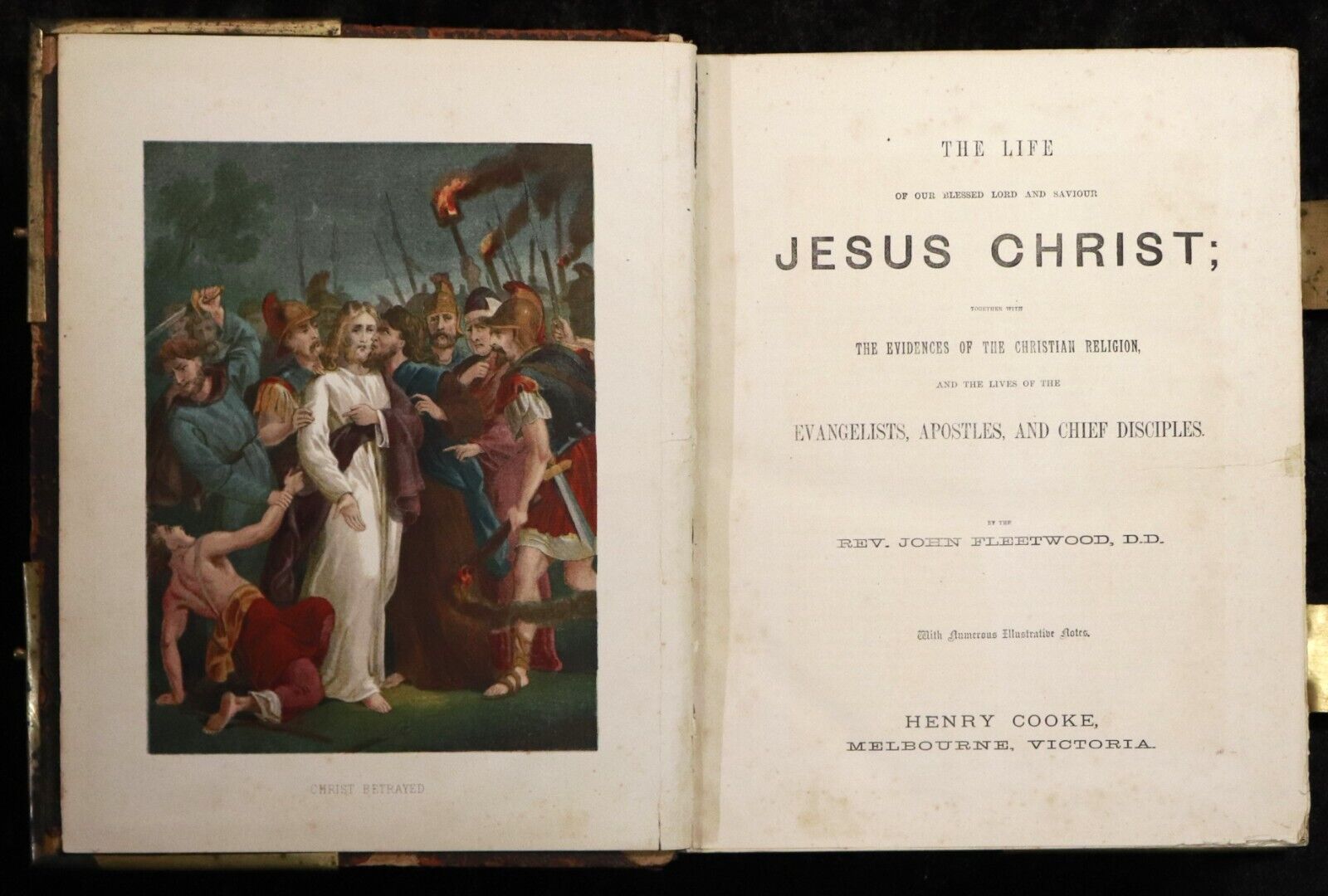The Life Of Jesus Christ by Rev. John Fleetwood - c1880 - Antique Religious Book - 0