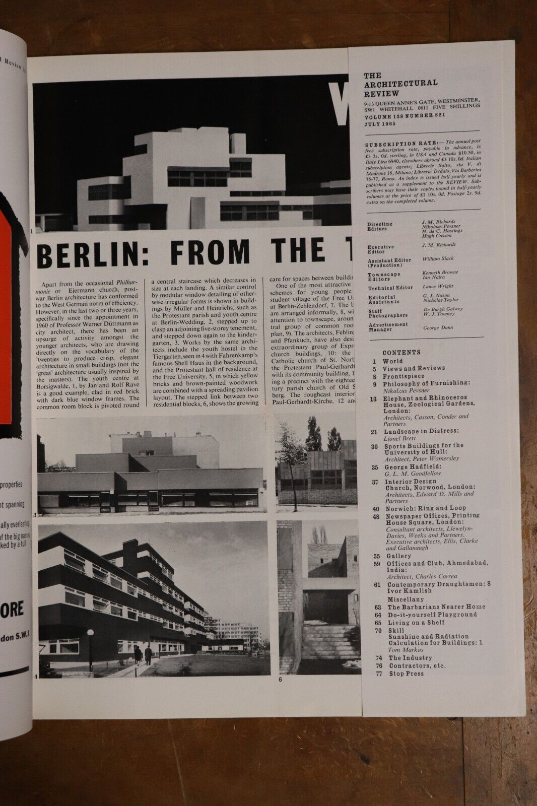 The Architectural Review Magazine - July 1965 - Volume CXXXVIII Number 821