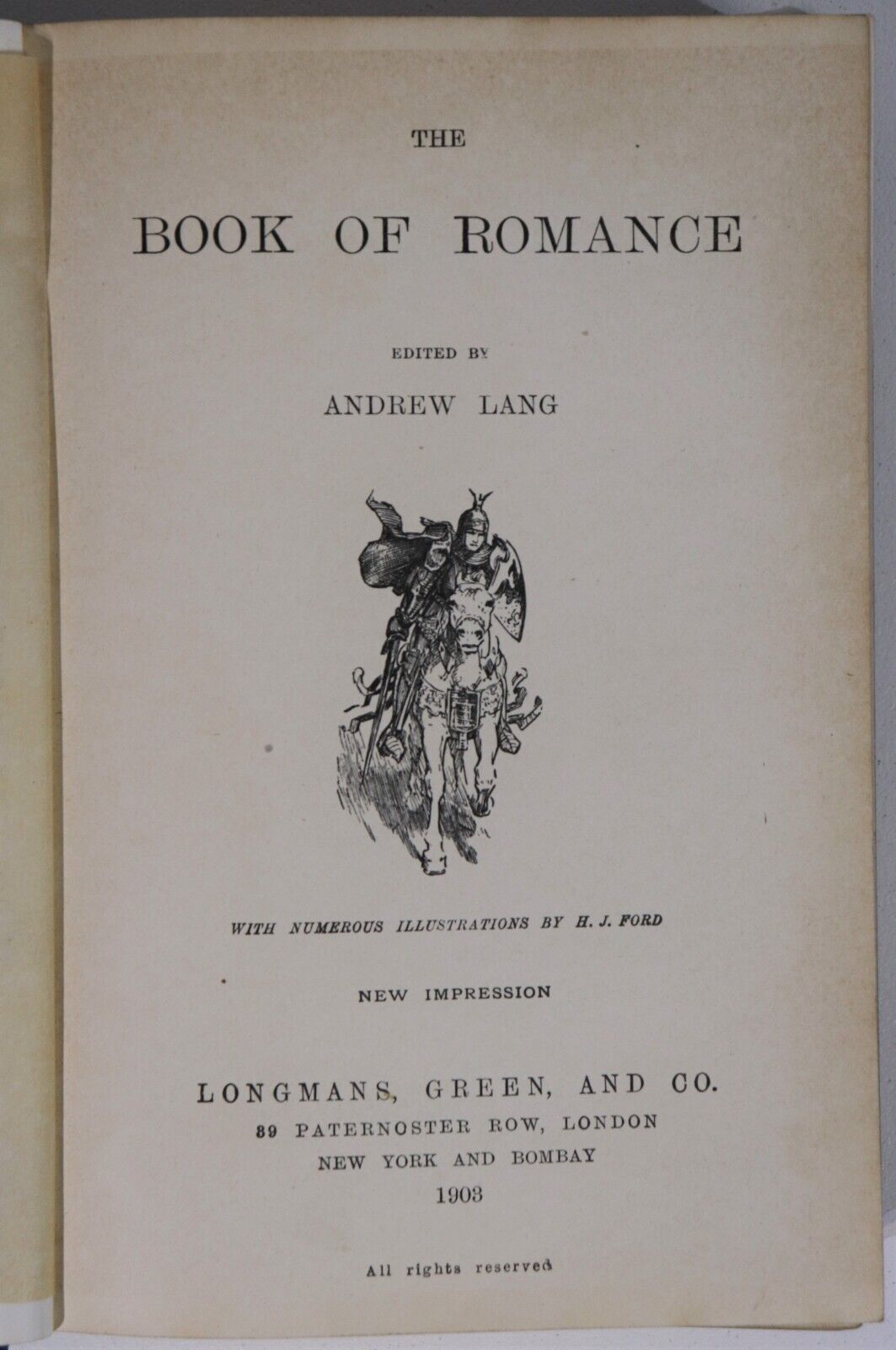 1903 The Book Of Romance by Andrew Lang Antique Romantic Literature Book