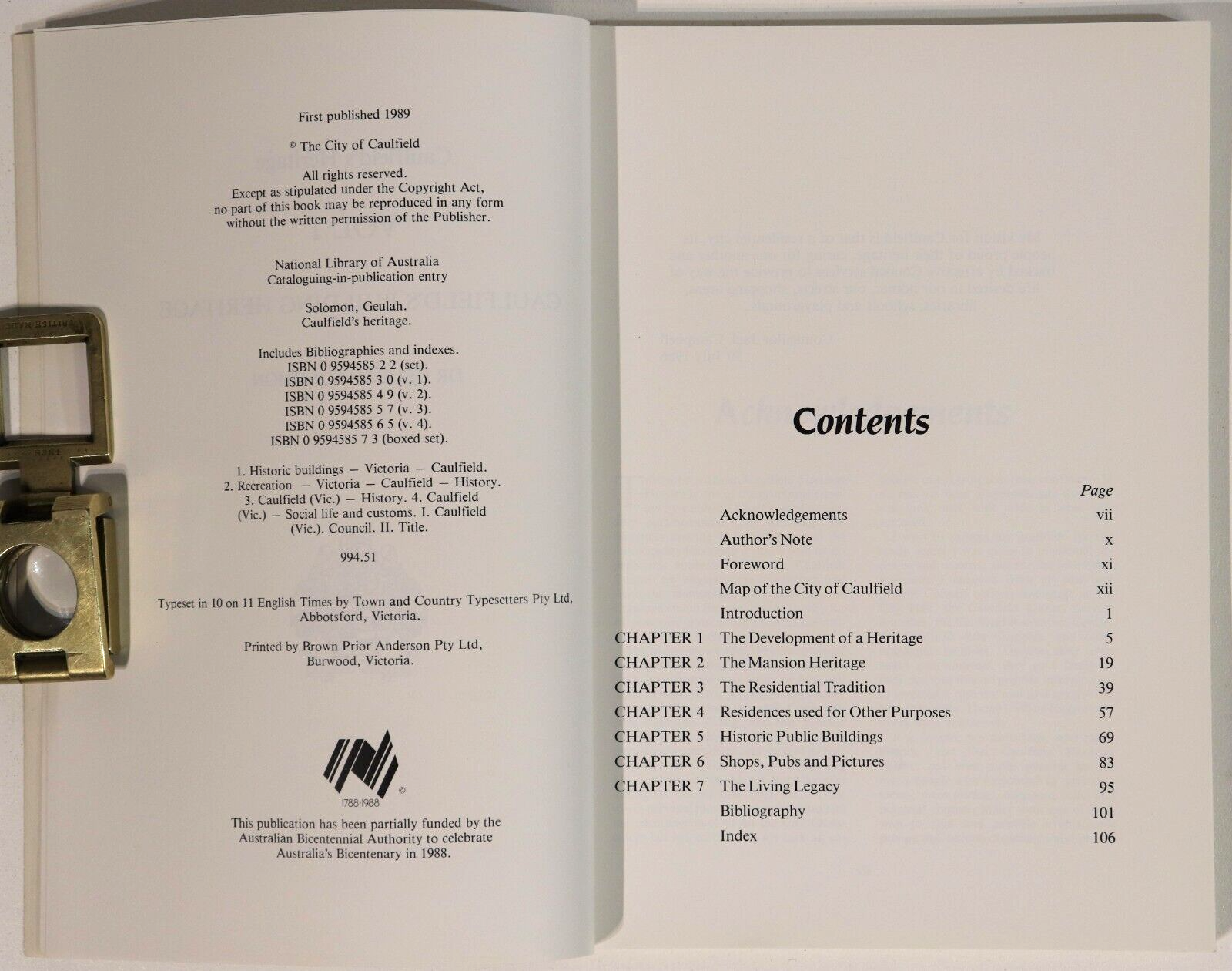 Caulfield's Heritage by Dr G Solomon - 1989 - 4 Vol. Australian History Book Set