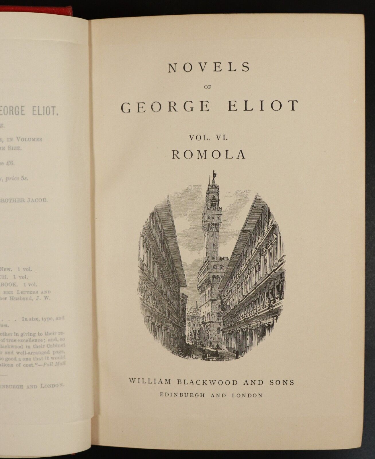 c1894 Romola by George Eliot Antique Fiction Book Female Author - 0