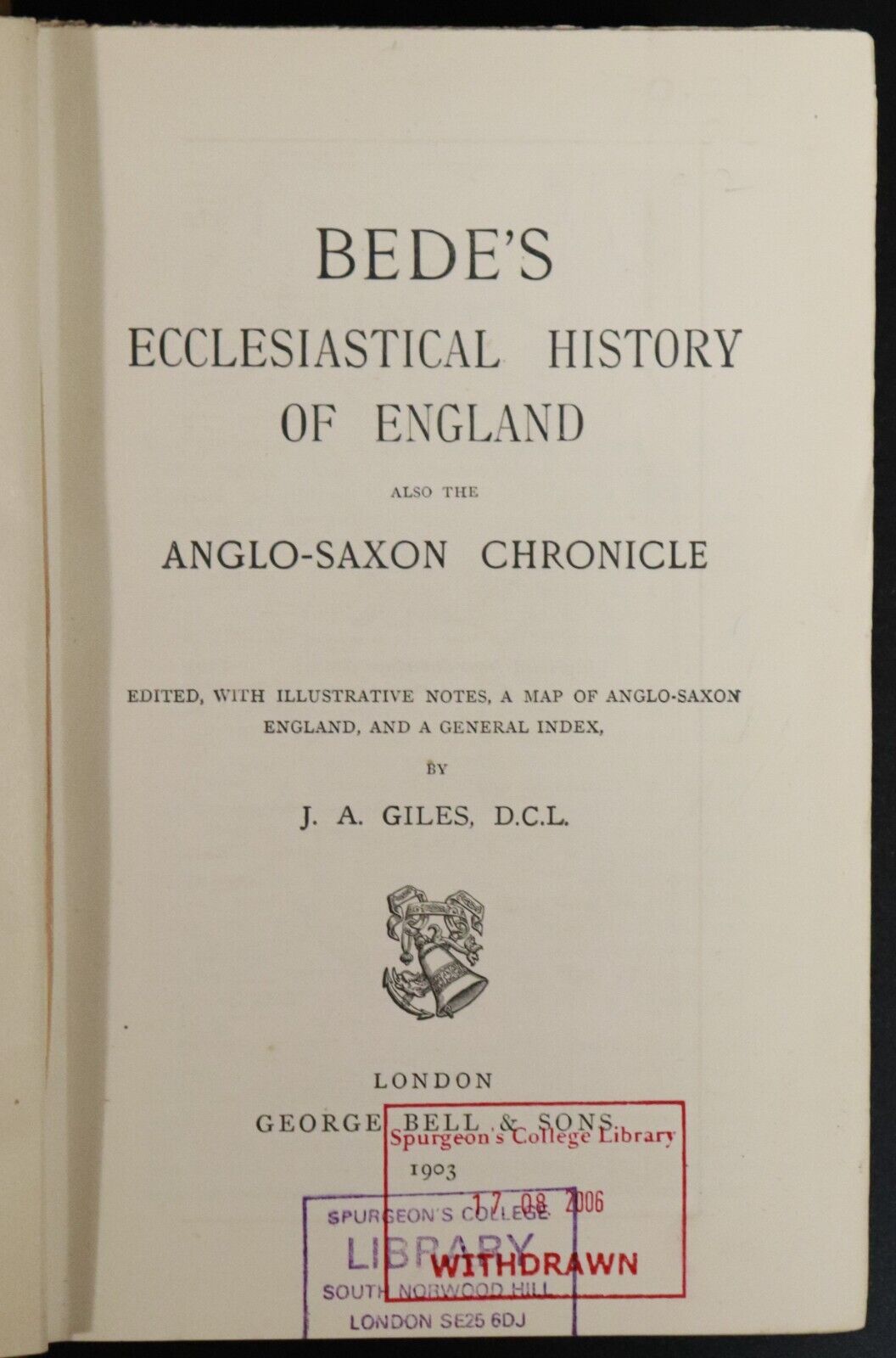 1903 Bede's Ecclesiastical History Of England Anglo-Saxon Chronicle Antique Book