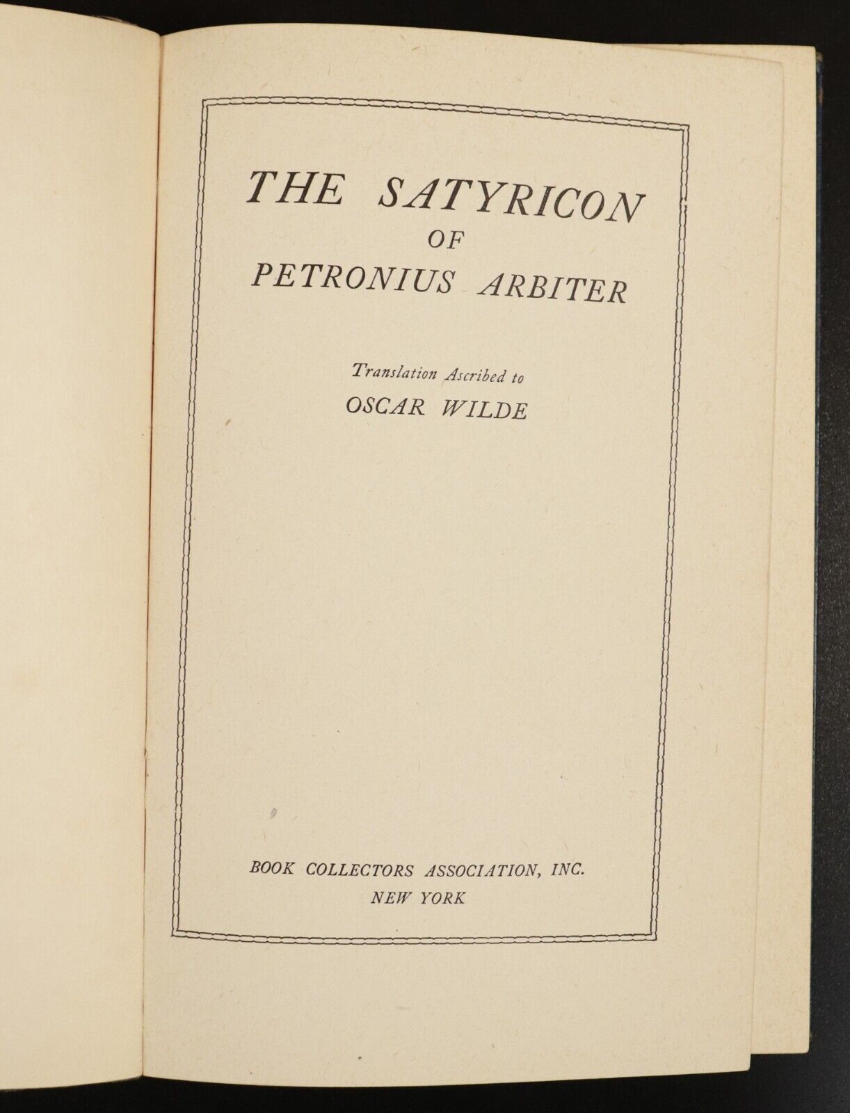1934 The Satyricon Of Petronius Arbiter - Oscar Wilde Antique Roman History Book - 0