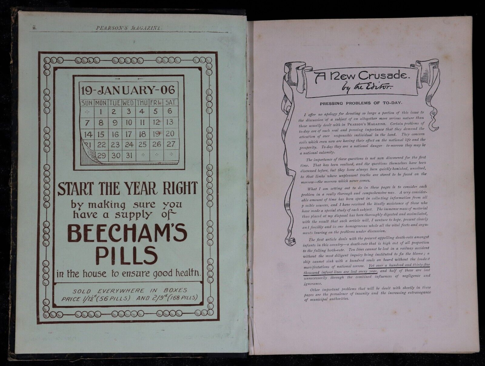 1906 2vol Pearson's Magazine Antiquarian Literature Books