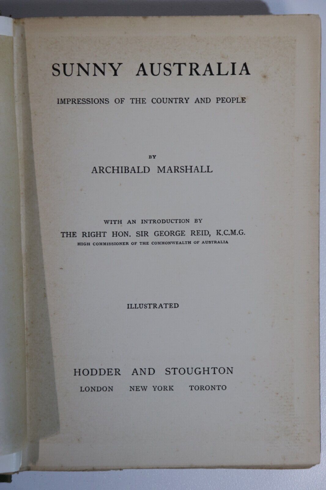 Sunny Australia by Archibald Marshall - 1911 - Australian History Book