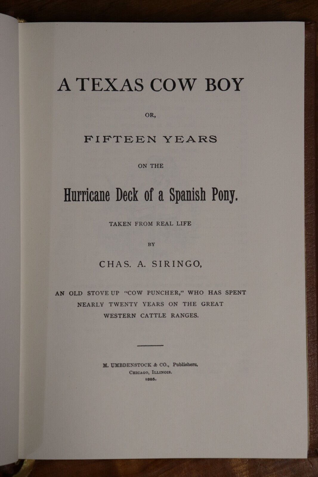 A Texas Cowboy by Chas. Siringo - 1980 - Vintage Western Literature Book - 0