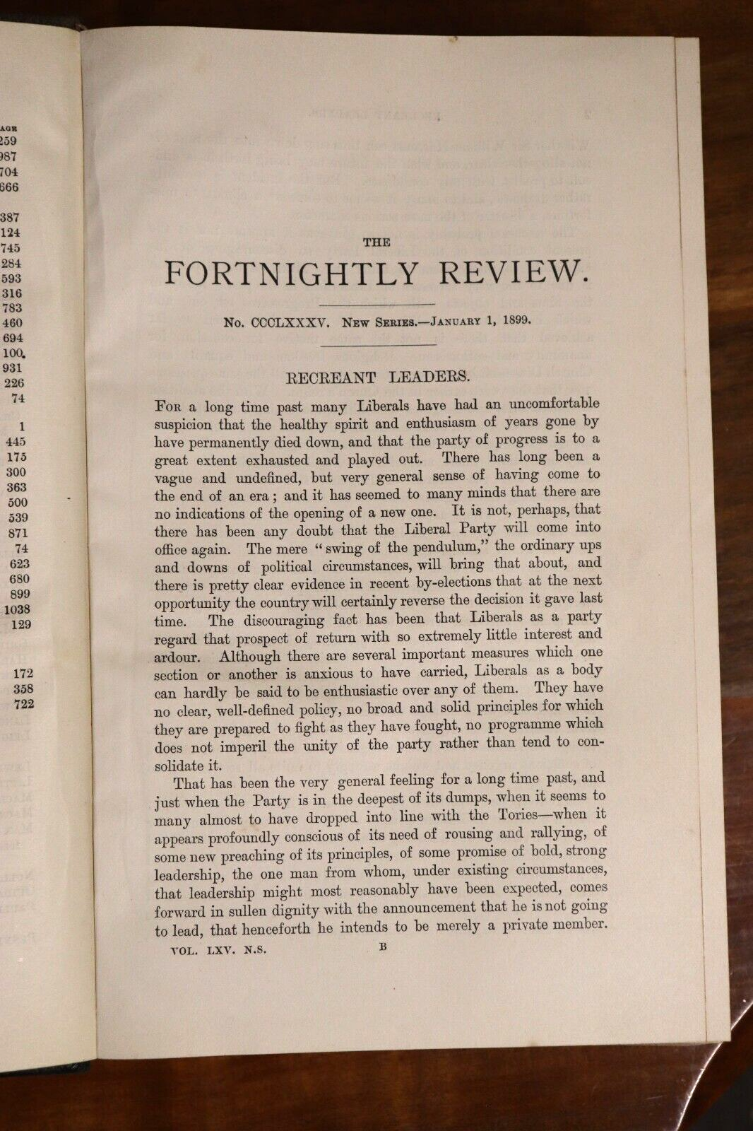 The Fortnightly Review Vol LXV - 1899 - Antique British History Book