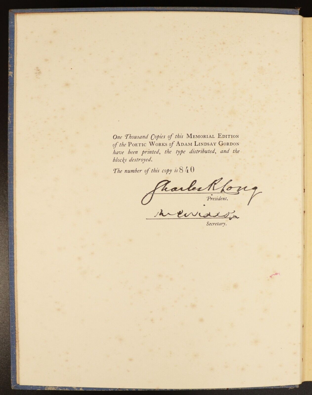 1926 The Adam Lindsay Gordon Memorial Volume by E.A. Vidler Antique Poetry Book - 0