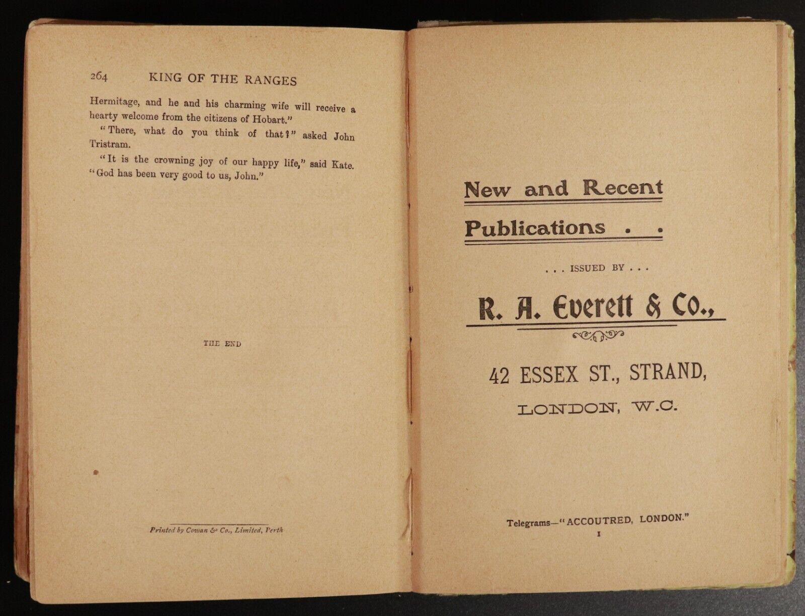 1902 King Of The Ranges by Nat Gould 1st Edition Antique Australian Fiction Book