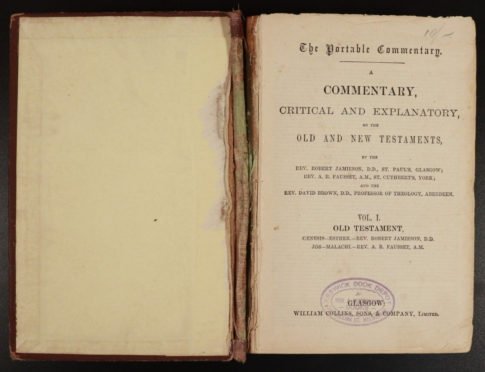 c1885 Commentary On The Old & New Testament Antiquarian Theology Book 2 Vol In 1