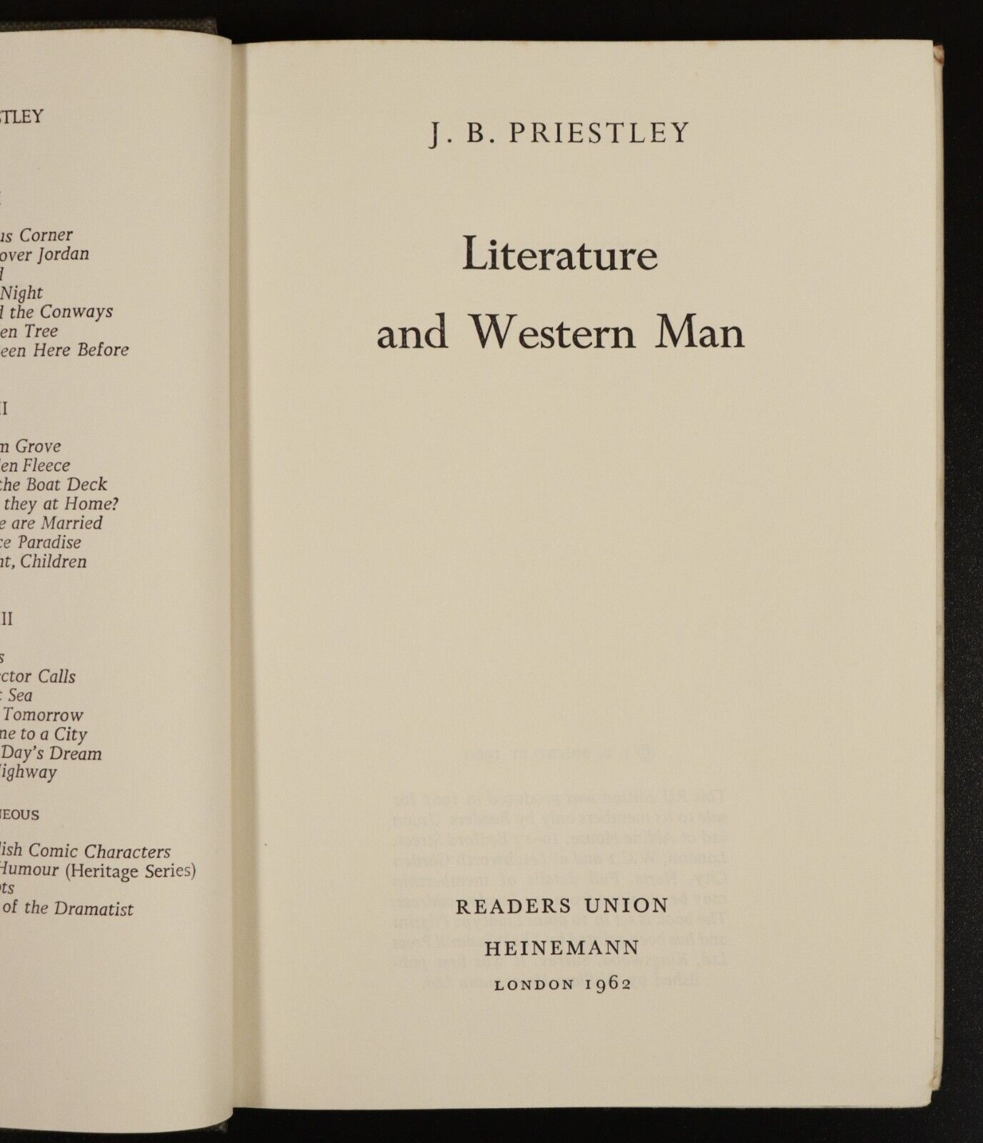 1962 Literature & Western Man by J.B Priestley Literature History Reference Book - 0