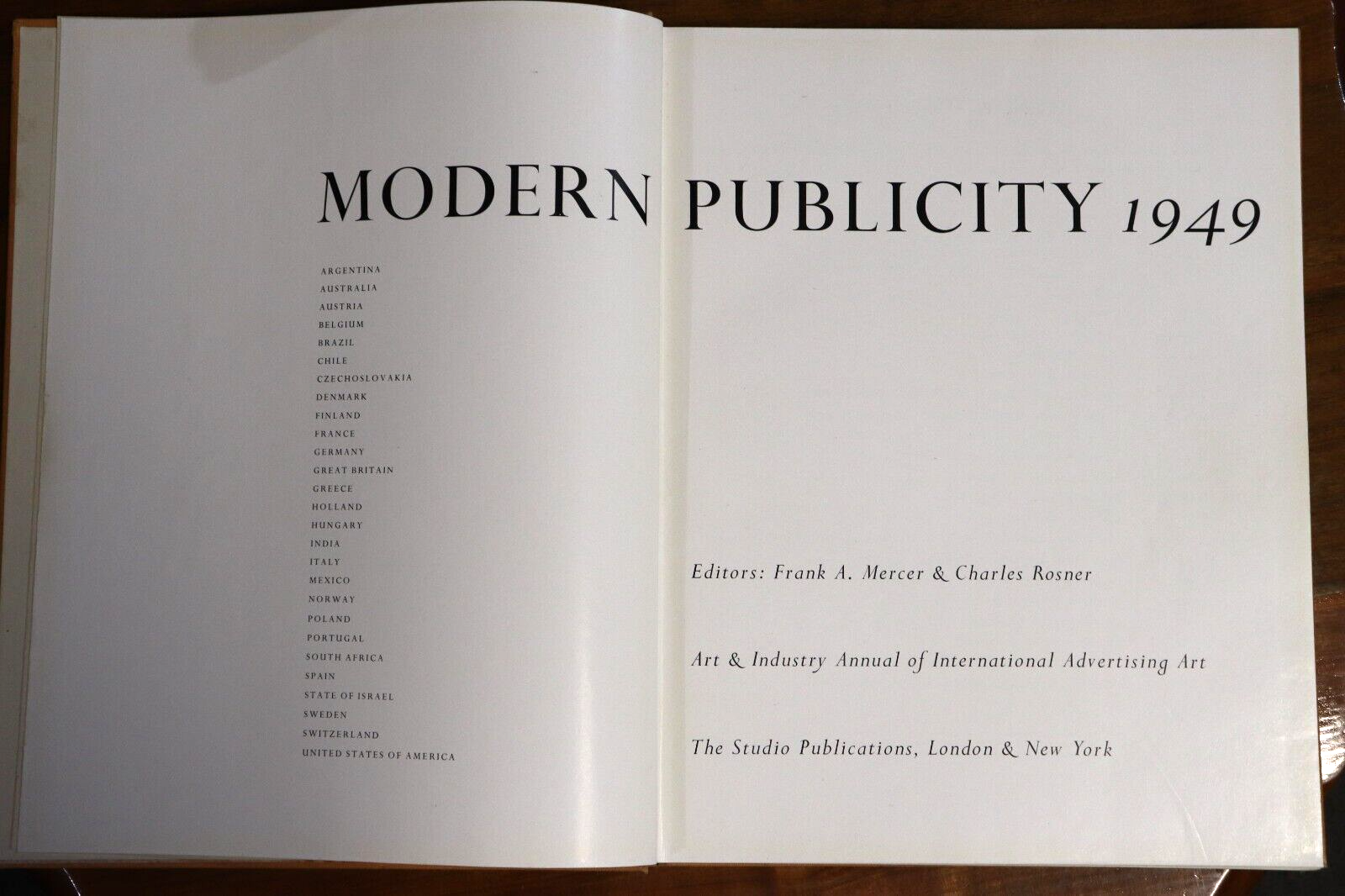 1949 Modern Publicity by Mercer & Rosner Antique Marketing Advertising Book - 0