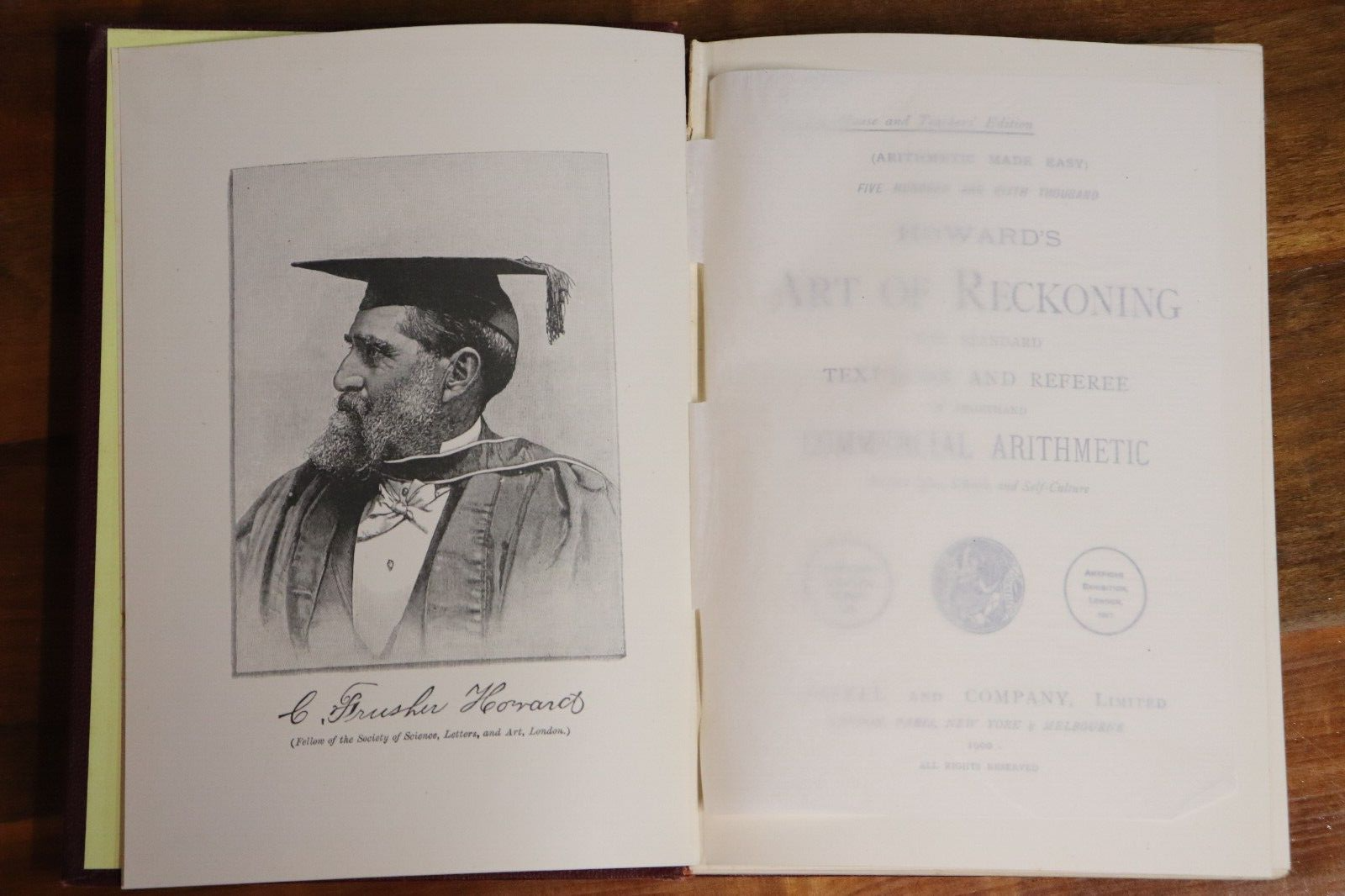 1900 Howard's Art Of Reckoning Antique Financial Reference Book - 0