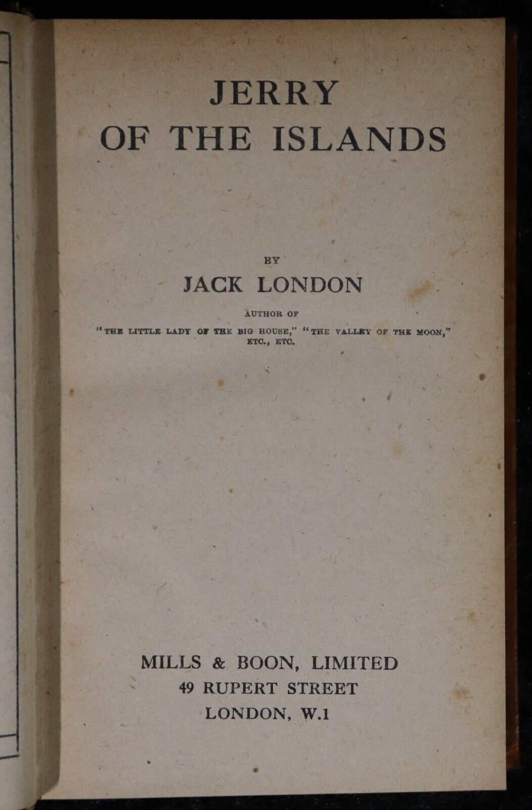 Jerry Of The Islands & Michael by Jack London - 1917 - Antique Fiction Book