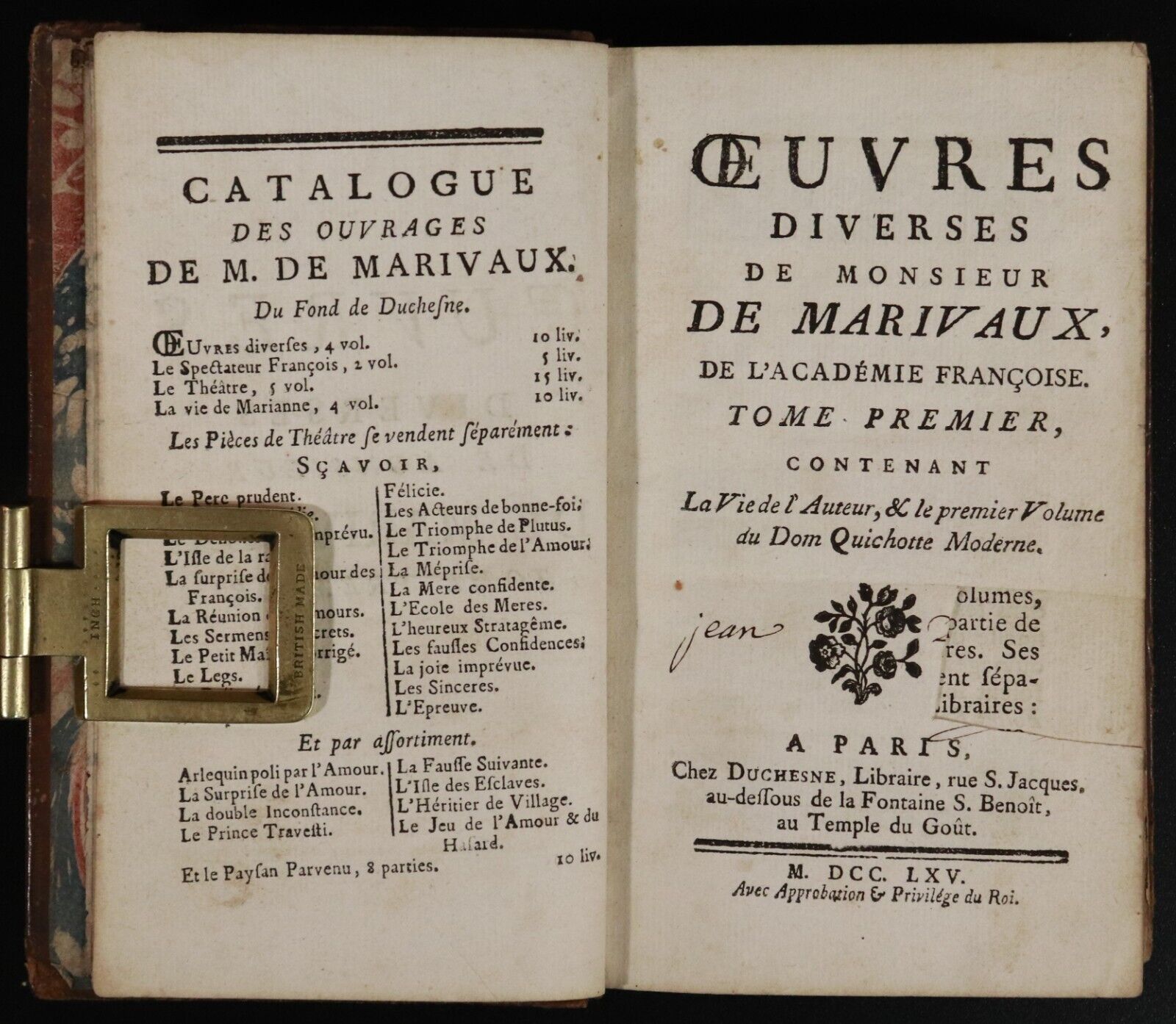 1765 2vol Oeuvres Diverses De Monsieur De Marivaux Antiquarian Literature Books - 0