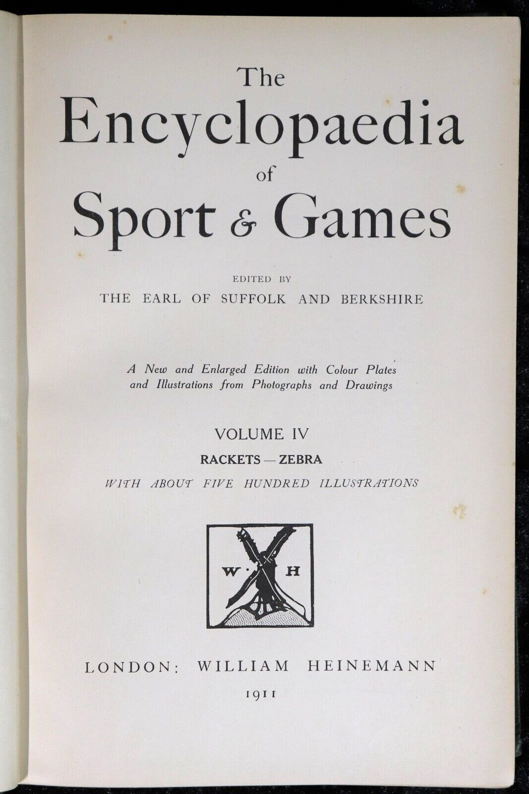 The Encyclopaedia Of Sport & Games - 1911 - 4 Volume Antique Book Set