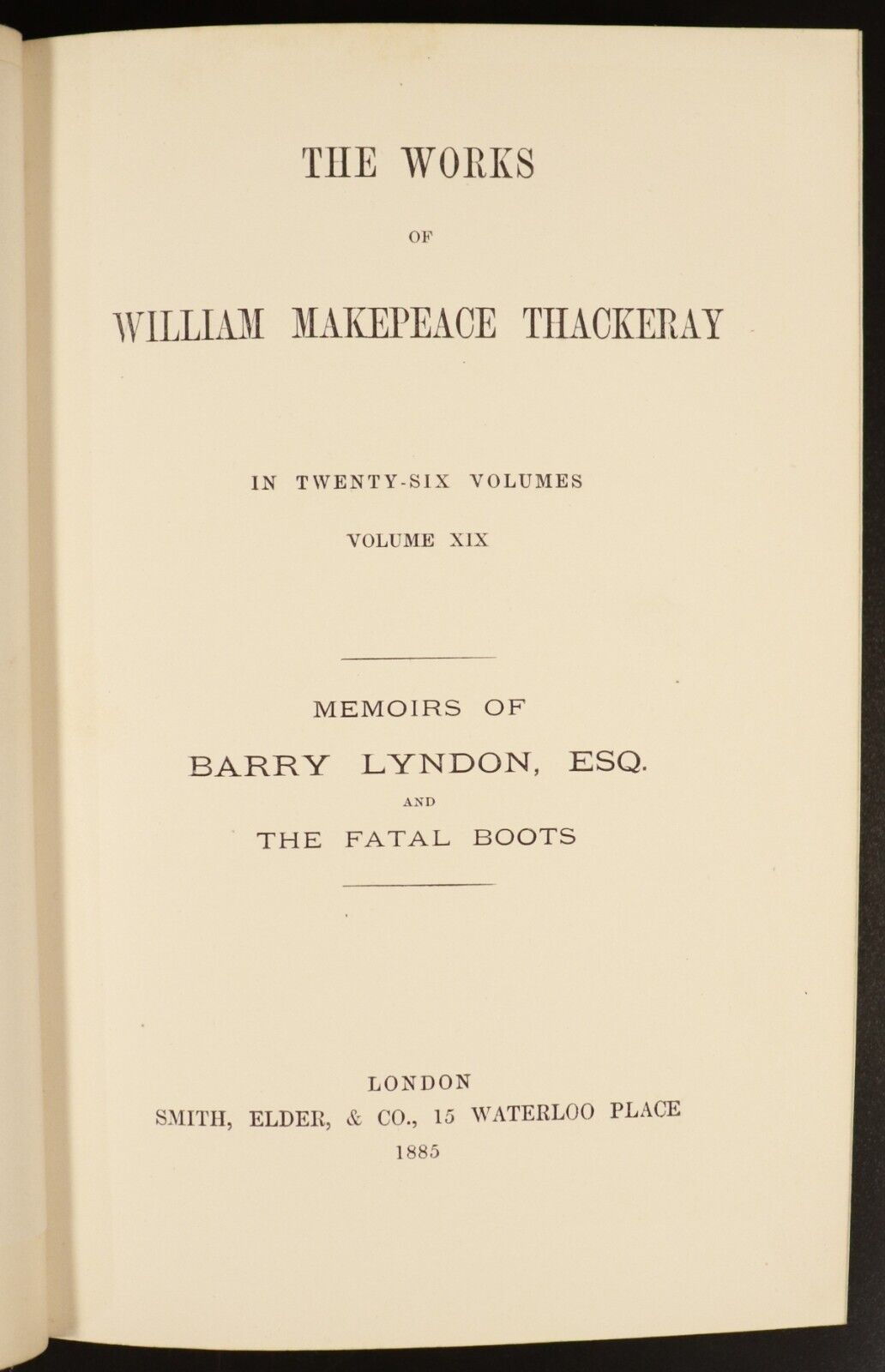 1885 Barry Lyndon by William Makepeace Thackeray Antique Fiction Book