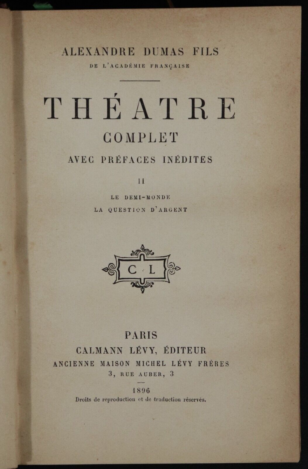 1896 7vol Alexandre Dumas Fils Theatre Complet Prefaces Inedites Antique Books