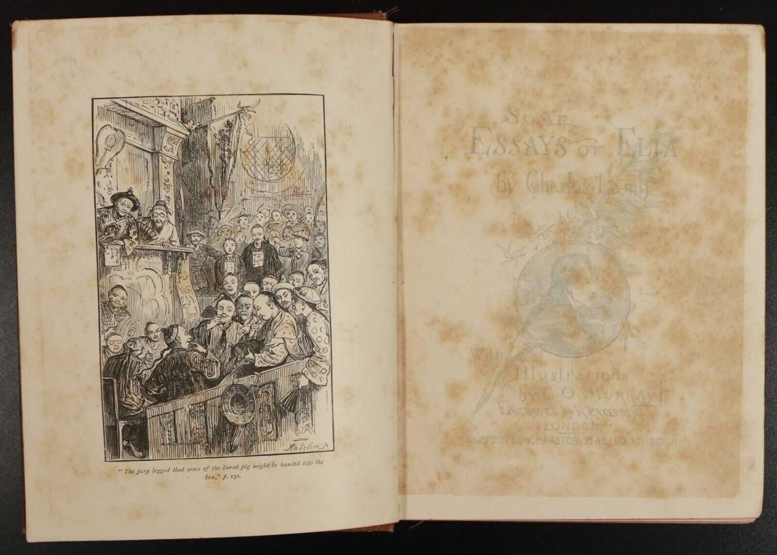 c1895 Some Essays Of Elia by Charles Lamb Antique British Literature Book - 0