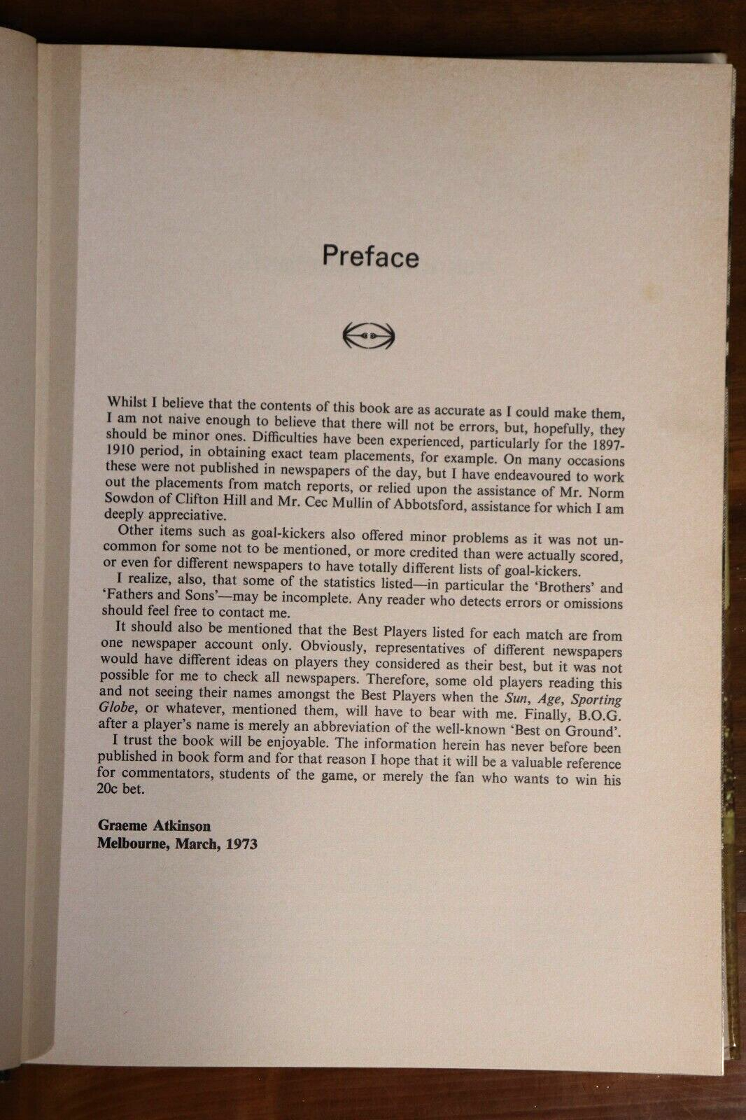 The Courage Book Of VFL Finals - 1974 - VFL & AFL Sports History Book