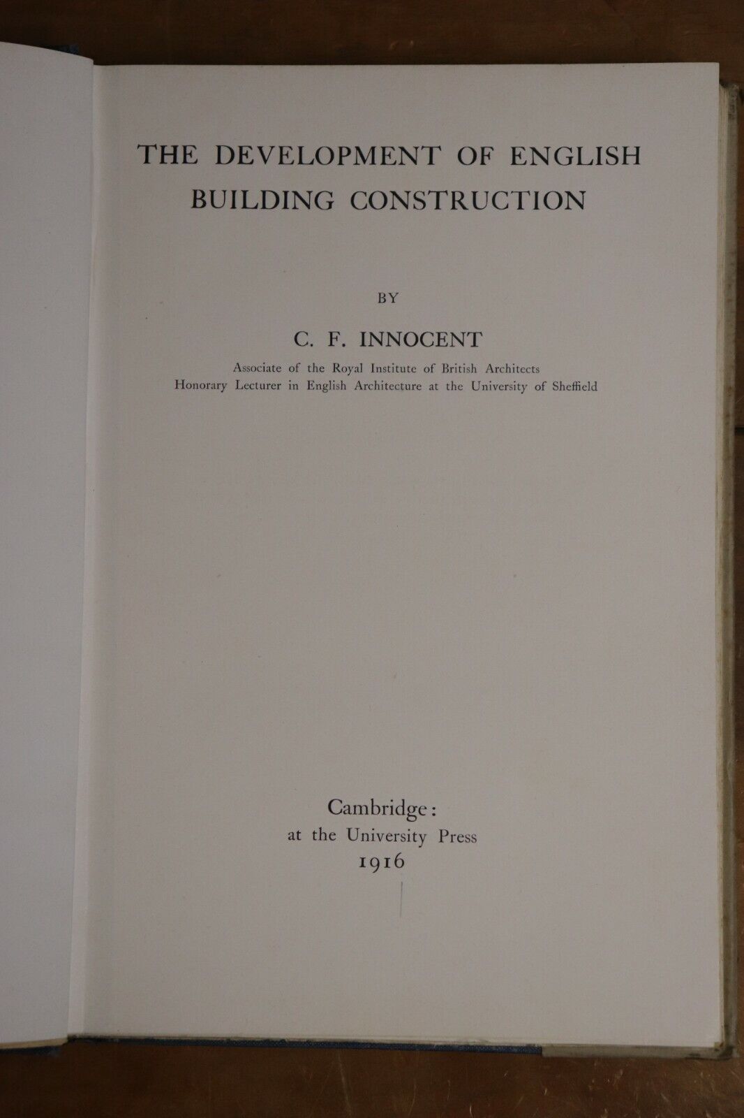 Development Of English Building Construction - 1916 - Rare Architecture Book - 0