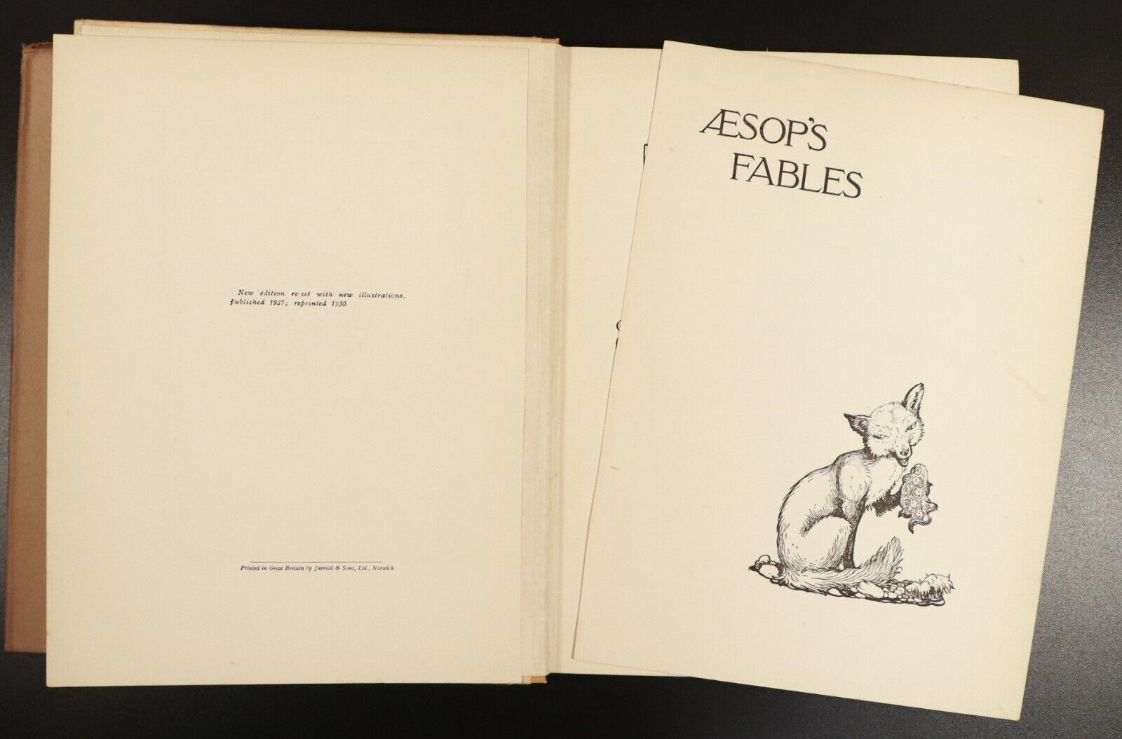 1930 Aesop's Fables Illustrated by Nora Fry Antique Childrens Book