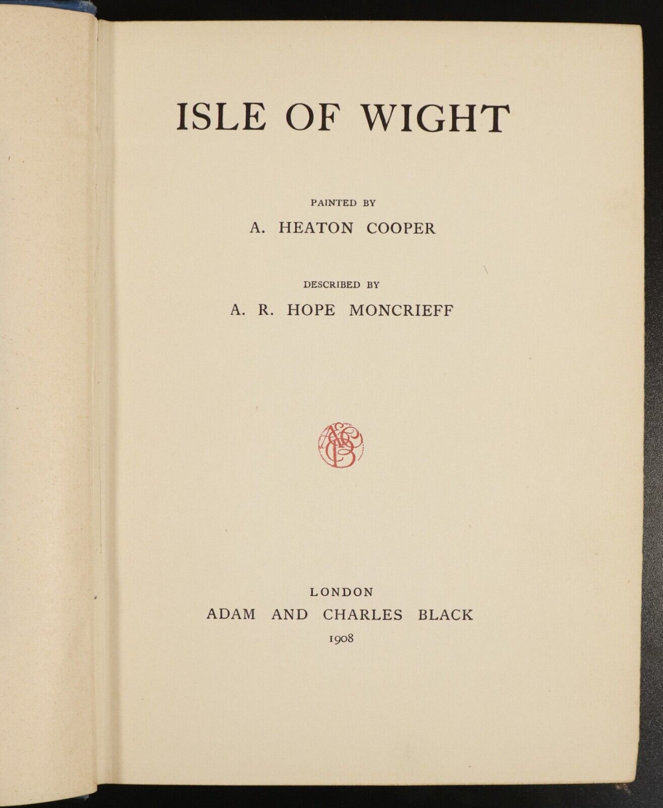 1908 Isle Of Wight by AR Hope Moncrieff & A Heaton Cooper Antique Book w/Map