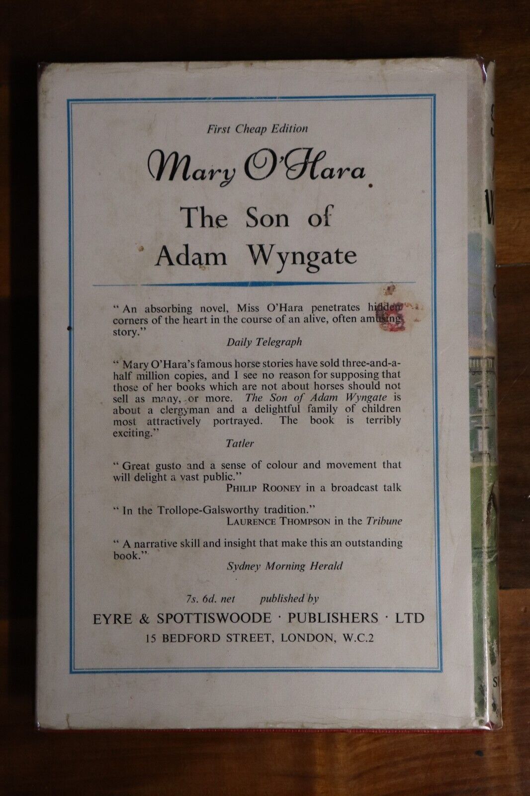 The Son Of Adam Wyngate by Mary O'Hara - 1952 - Vintage Fiction Book