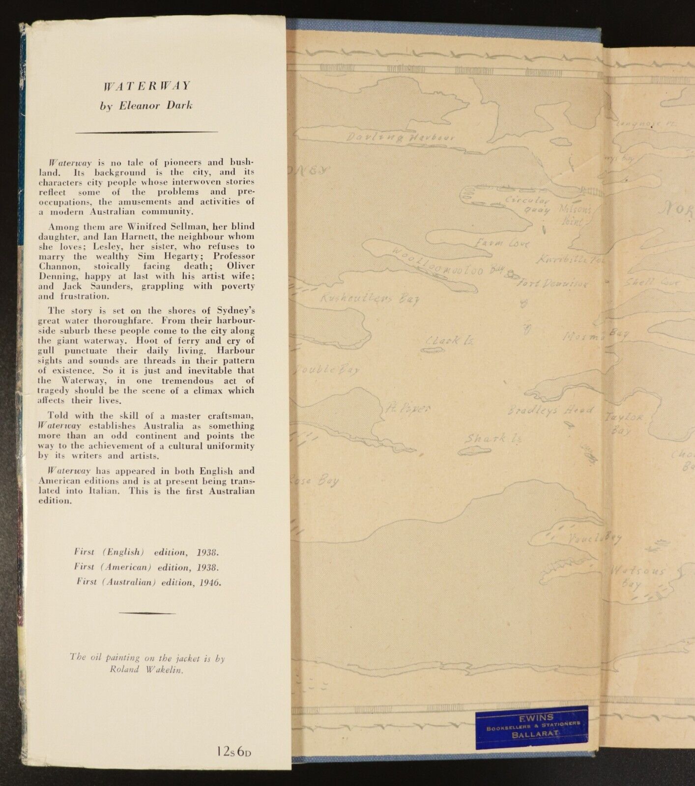 1946 Waterway by Eleanor Dark Antique Australian Fiction Book - 0