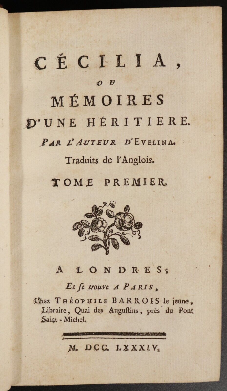 1784 3vol Cecilia Ou Memoires D'Une Heritiere Antiquarian Literature Books - 0