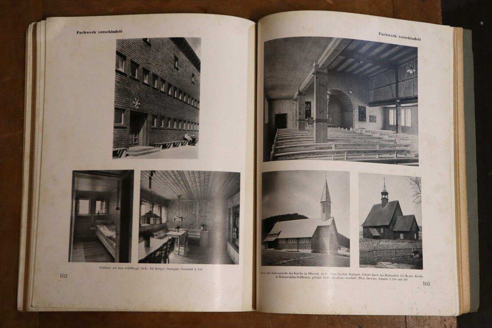 1933 Bauen In Holz by Hans Stolper Antique German Architecture Reference Book