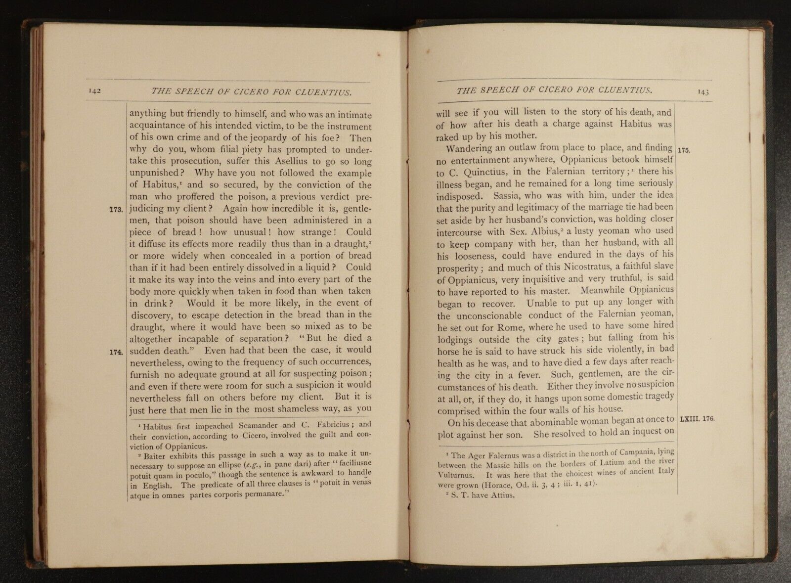 1882 Speech Of Cicero For Cluentius by W. Peterson Antique Roman History Book