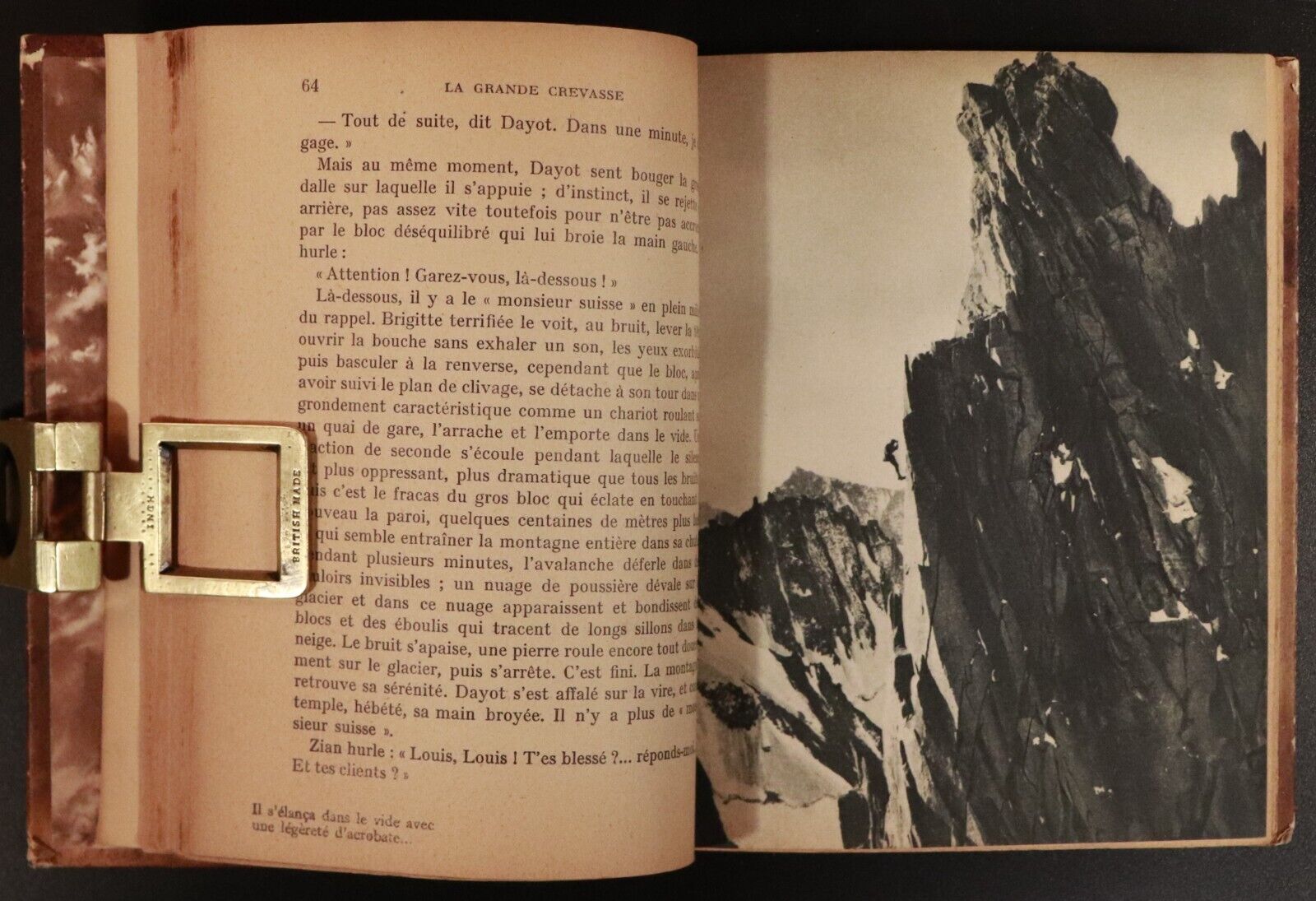 1948 La Grande Crevasse by R Frison Roche French Adventure Book Fine Binding