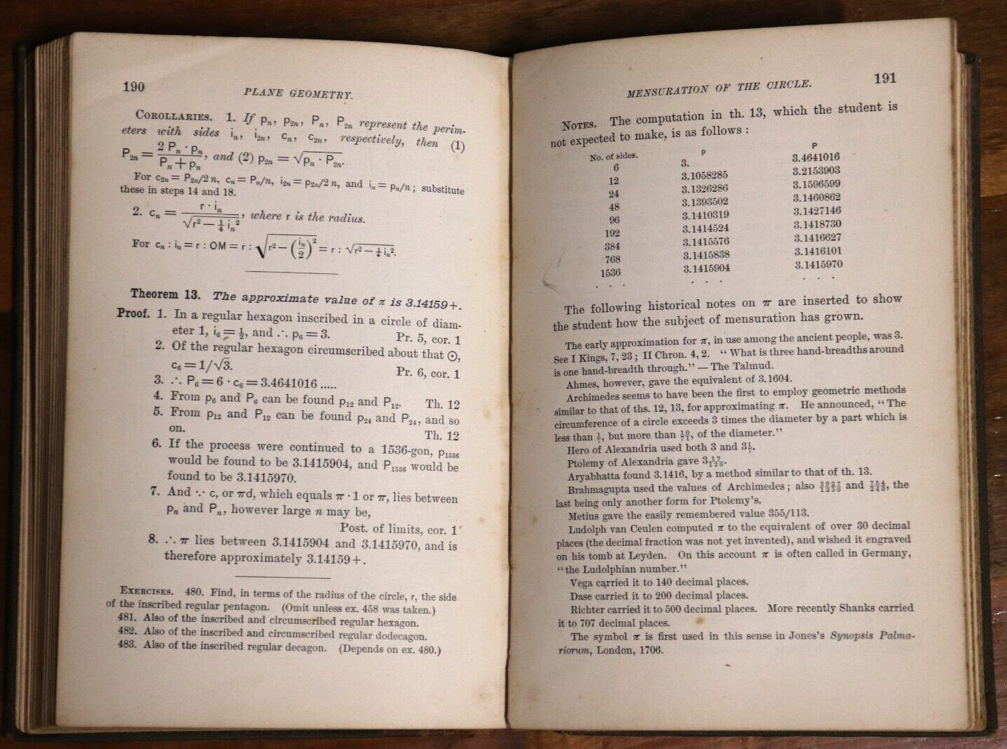 1895 Plane & Solid Geometry 1st Edition Antiquarian Mathematical Reference Book